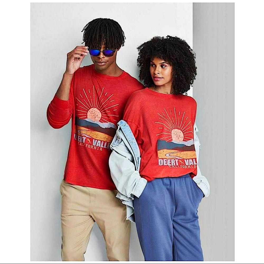 WILD FABLE | DESERT VALLEY CALIFORNIA UNISEX GRAPHIC OVERSIZED LONG SLEE…